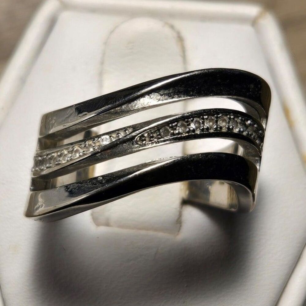 Wavy vintage sterling silver ring sz 7